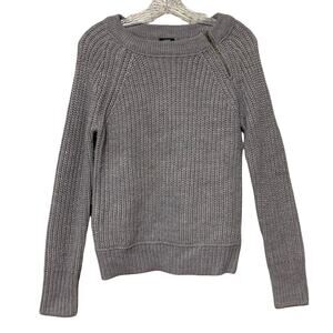 J. Crew Heritage Gray Acrylic Wool Mohair Zipper‎ Sweater Small Minimal Classic
